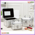 3 en 1 Set Light Beauty Case Boîtes à bijoux en miroir en argent (SACMC068)